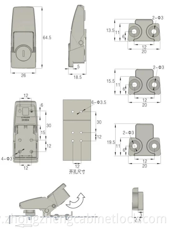 New Style Buckle Series for Cabinet Lock From China Dk604-2
